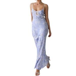 Rumored Daytona Maxi Slip Dress Baby's Breath Print Large NWT Periwinkle Floral